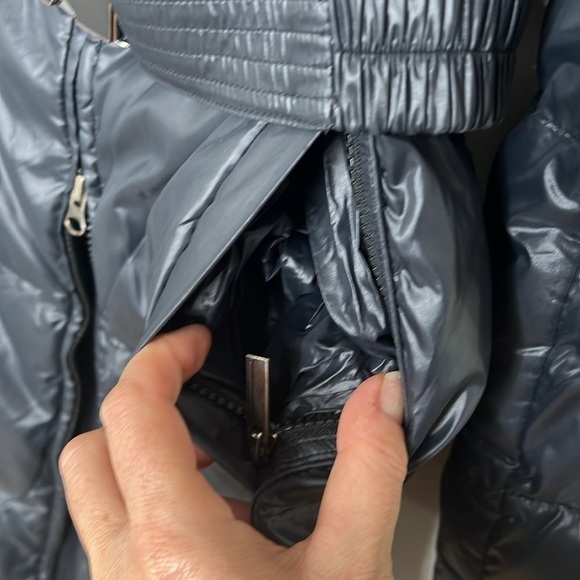 add Down Sz 6 Puffer Zip Belted Black Coat - Picture 9 of 16